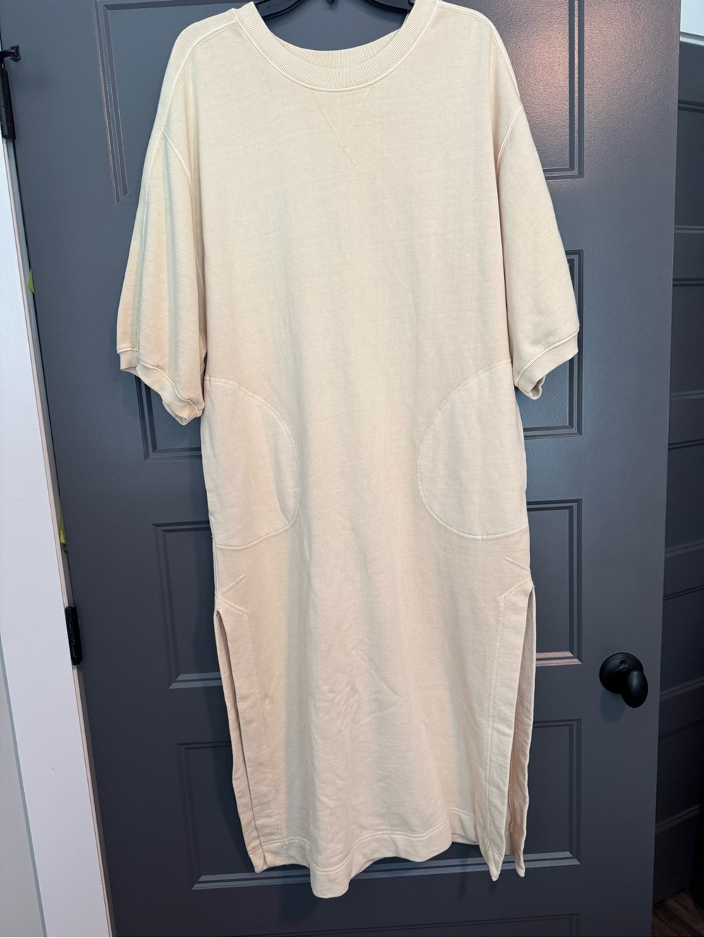 FP Movement by Free People Cream Midi Shirt Dress